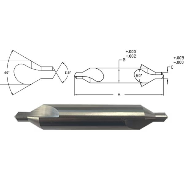 6-90 Type Ded Carbide Centerdrill, Link, Mfr#: 90-CB-007